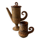 Ceramic service by Huguette Bessone for Vallauris, France, 1960s