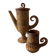 Ceramic service by Huguette Bessone for Vallauris, France, 1960s