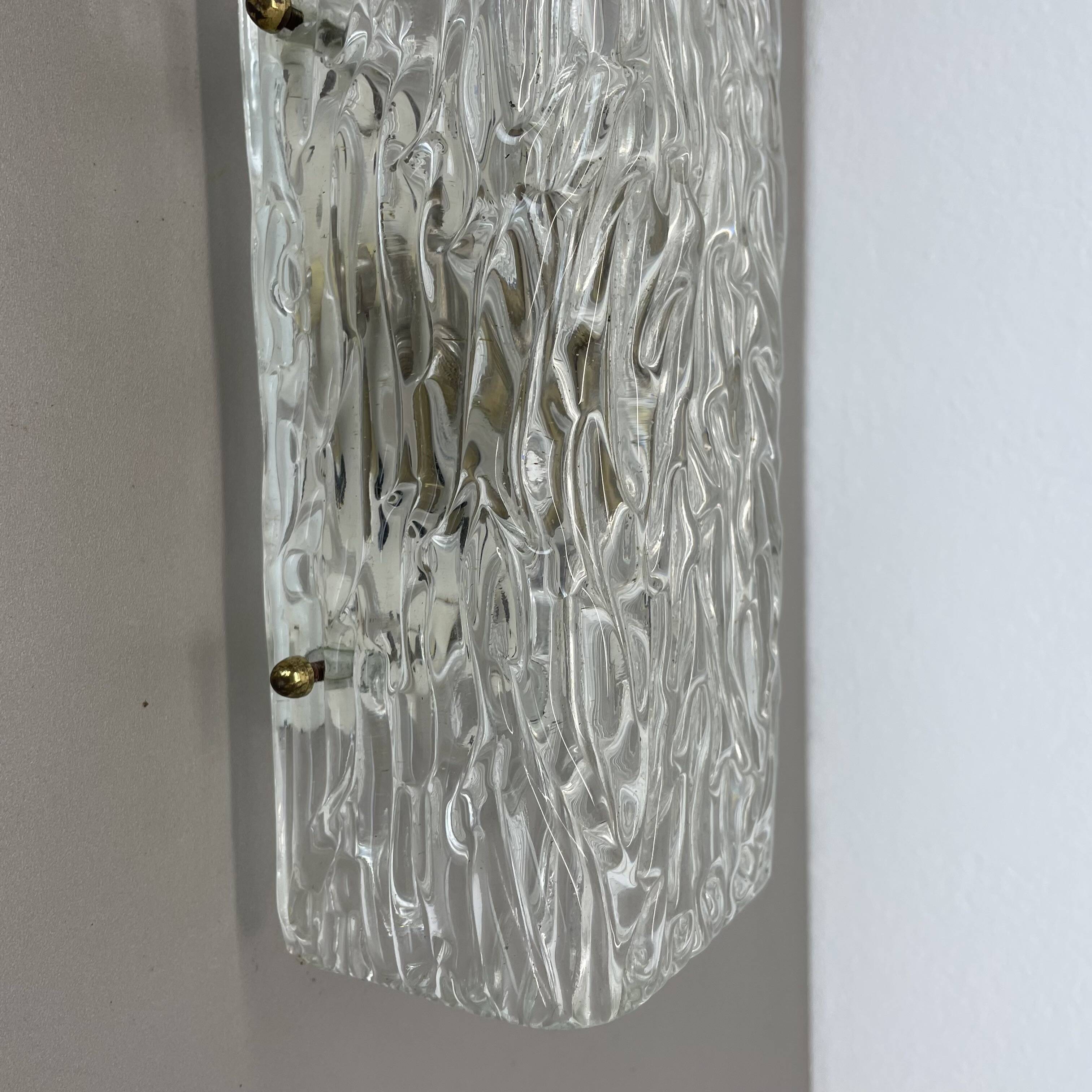 cubic Hollywood Regency Ice Glass Wall Light Made by Kalmar Lights, 1960s