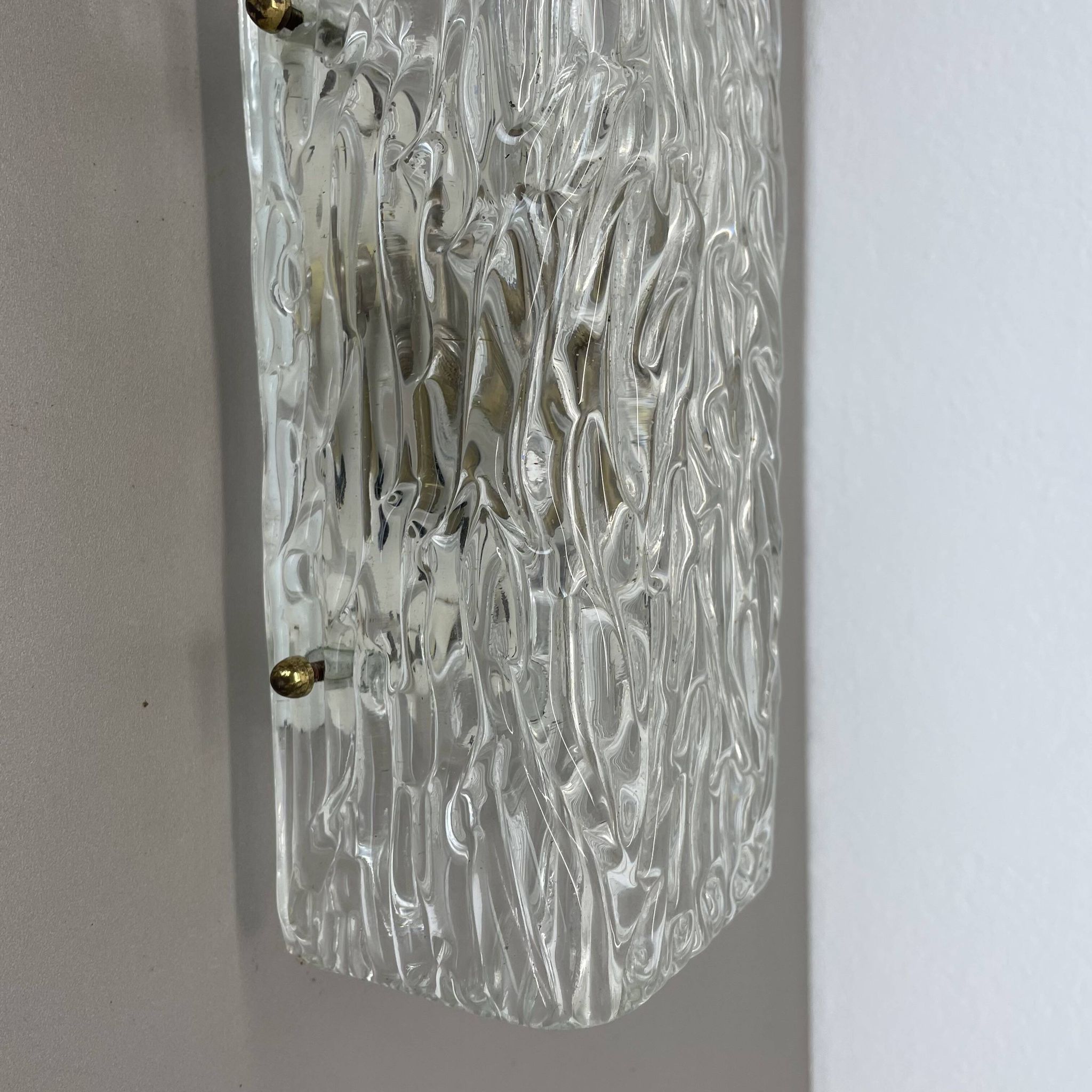cubic Hollywood Regency Ice Glass Wall Light Made by Kalmar Lights, 1960s