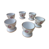 Set of 6 flowered shells in Limoges porcelain