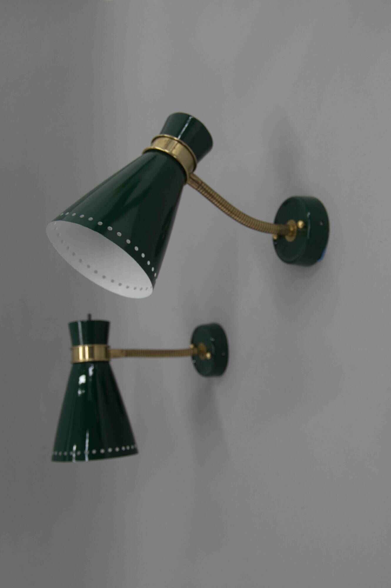 Two Flexible Wall Lamps by Napako in Stilnovo Style, 1960s, Restored