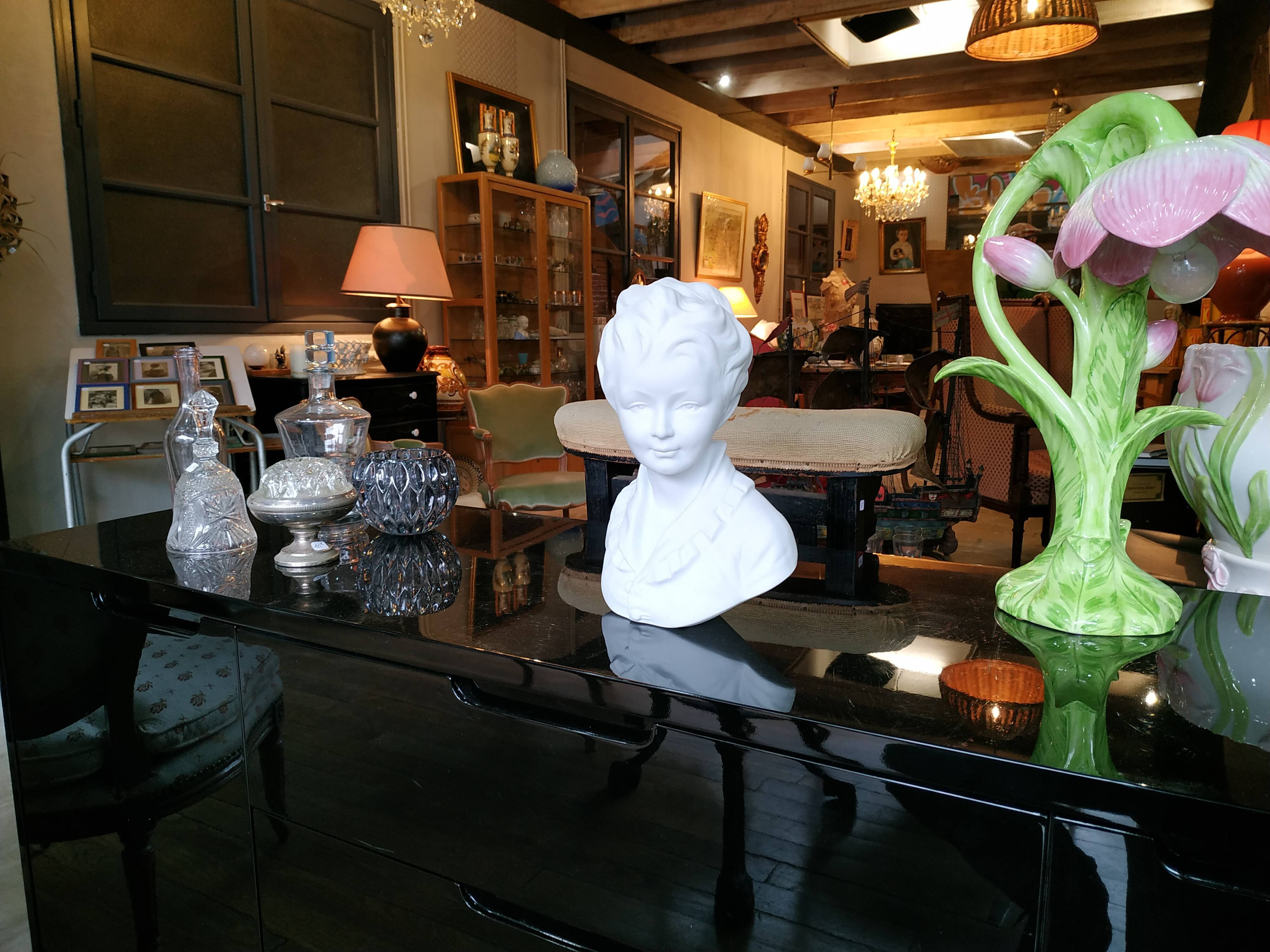 Limoges porcelain biscuit bust