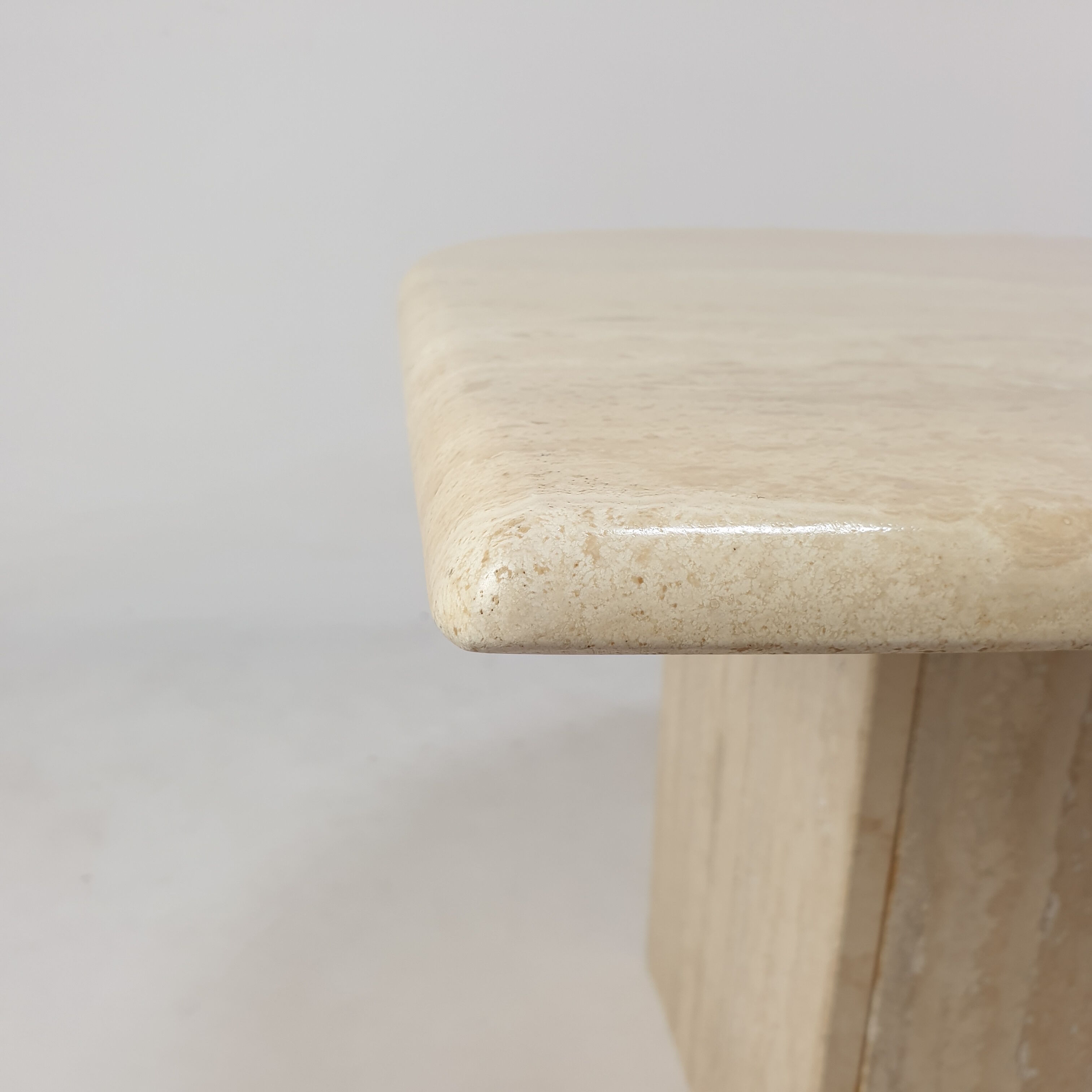 Mid-Century Italian Travertine Coffee Table, 1980s