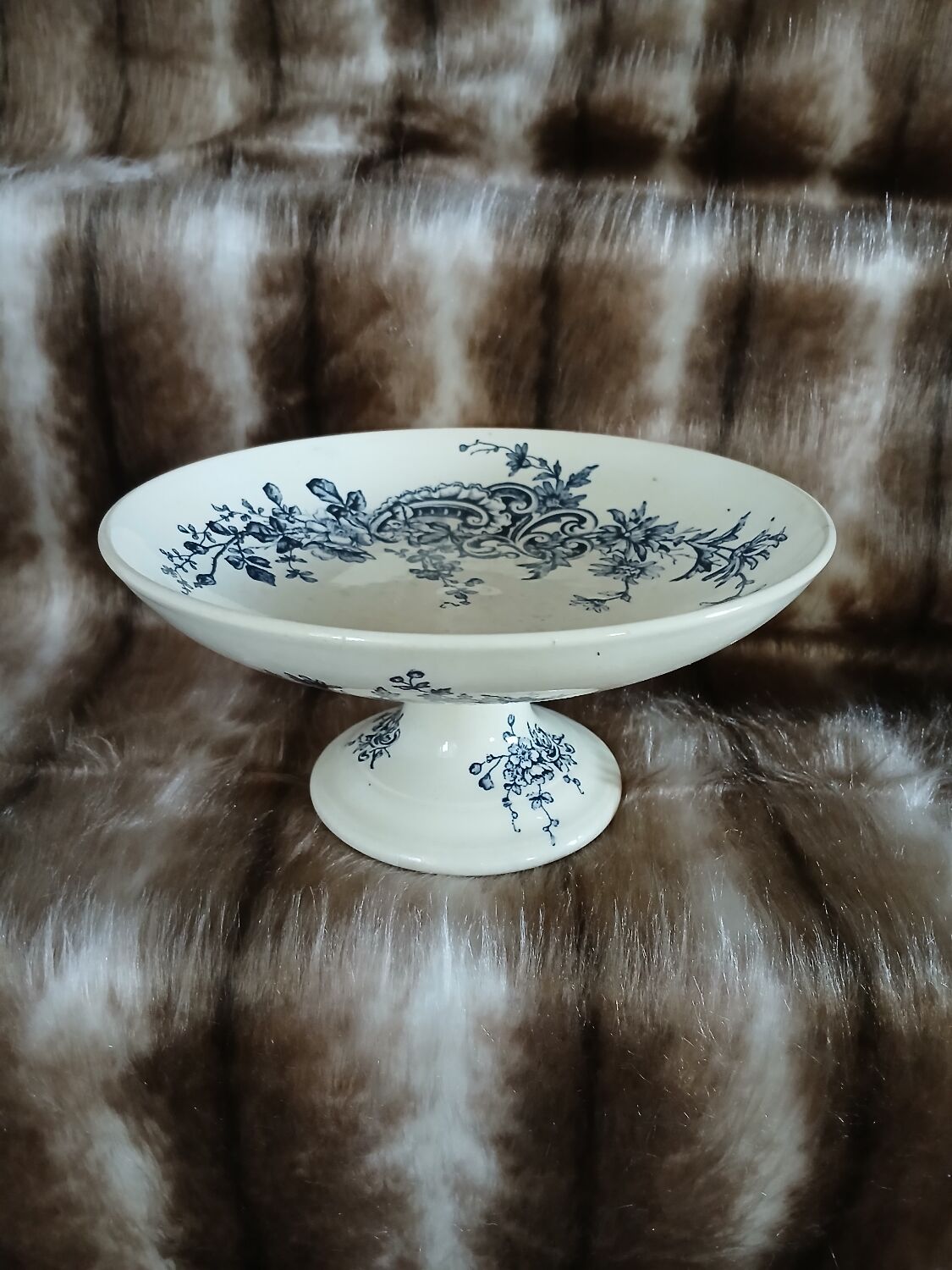 Antique compote dish HB&CIE in ironstone