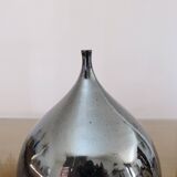 Vase " figue " en céramique noire irisée vintage