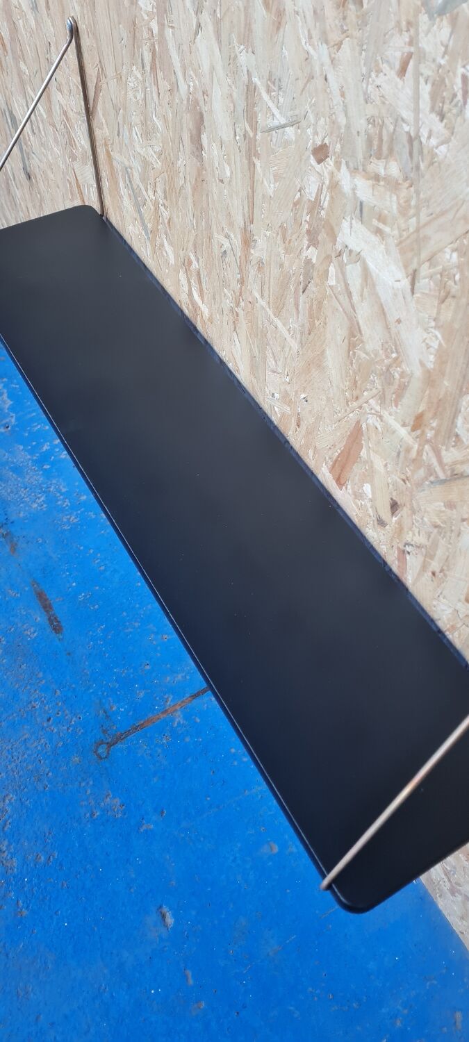 Scandinavian brass and teak shelf