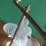 Crystal lamp Lalique with two doves model Ariane