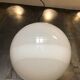 Midcentury Large Chrome and White Murano Glass Sphere by Mazzega, Italy, 1960s