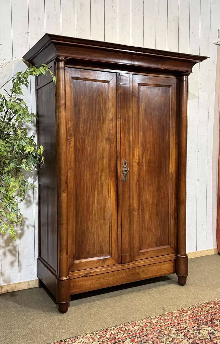 Armoire penderie Empire en merisier XIXème