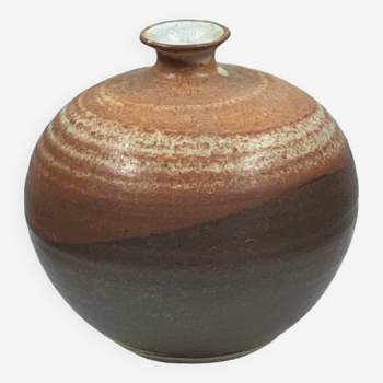 céramique contemporaine vase boule soliflore vintage 70" signature à identifier