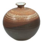céramique contemporaine vase boule soliflore vintage 70" signature à identifier