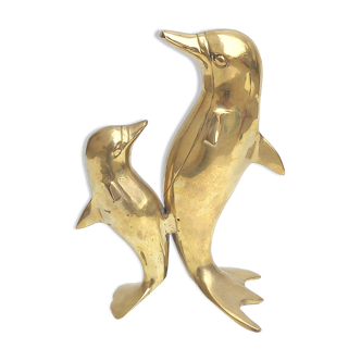 Vintage brass dolphins