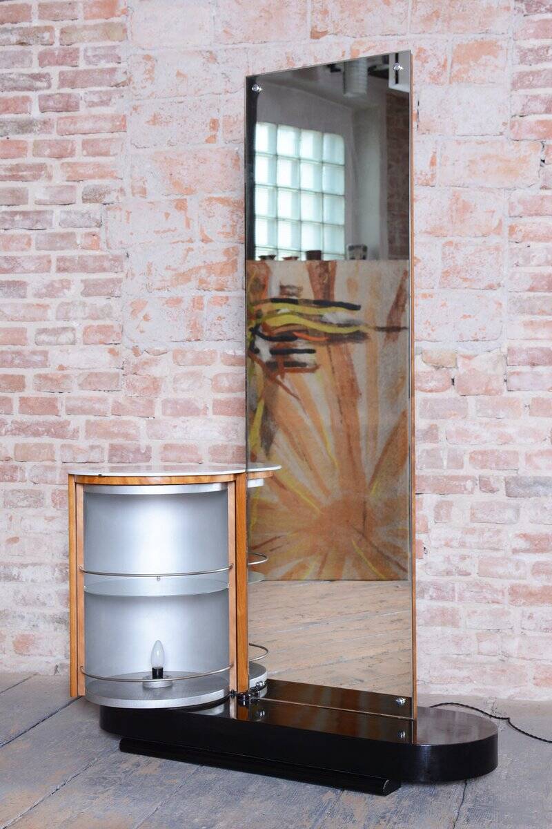 Art Deco Ash Dressing Mirror by J. Halabala for Up Zavody, Czech, 1930s