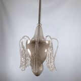 Tomaso Buzzi, Mid-century pink "bullicante" glass chandelier by Venini