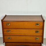 Commode marine en placage de teck Gautier france 1960