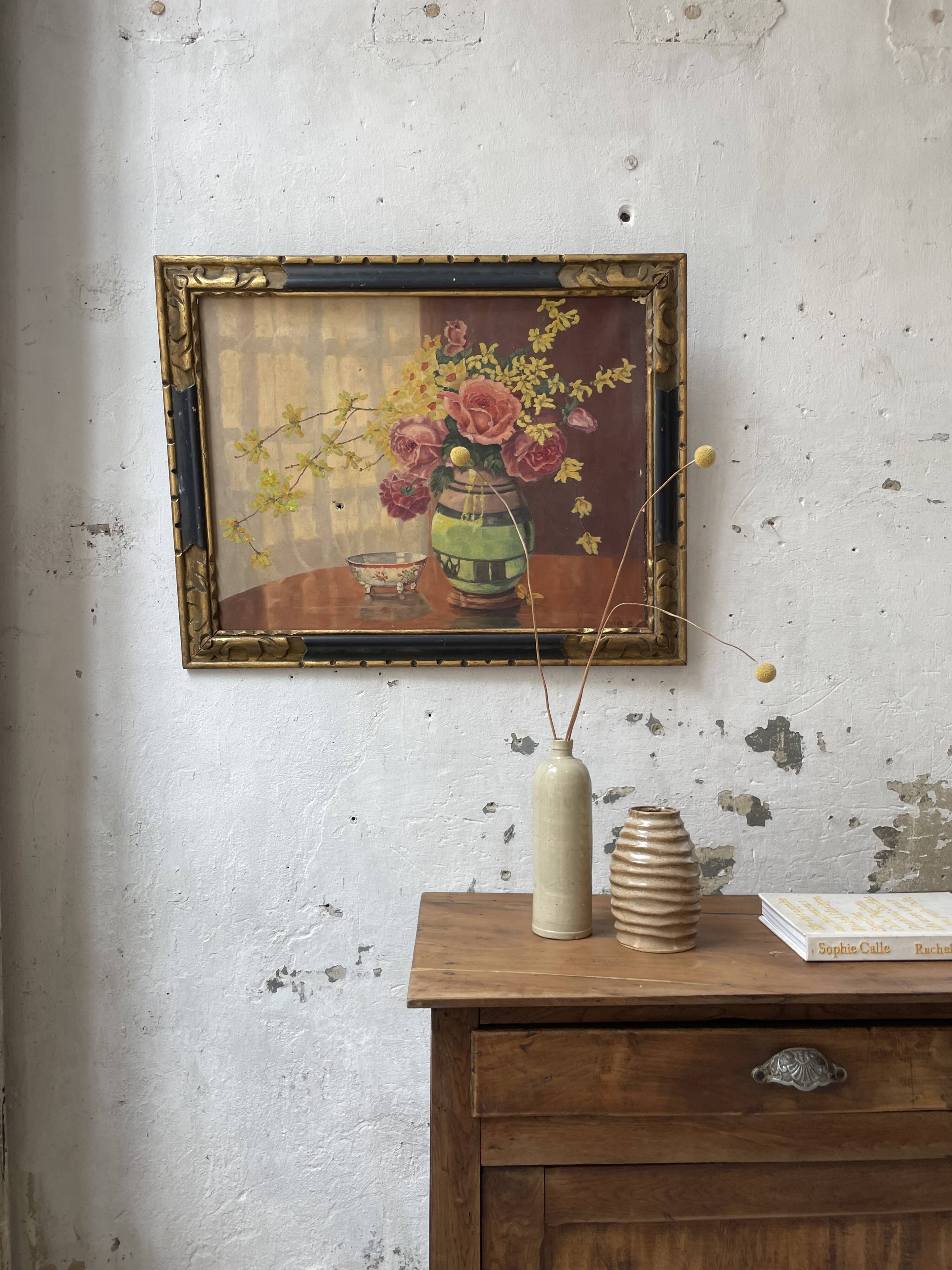 Oil painting flowers 1900