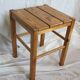 60s brutalist-style pine stool