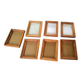 Lot de 7 cadres en bois rectangulaires vintage à souhait