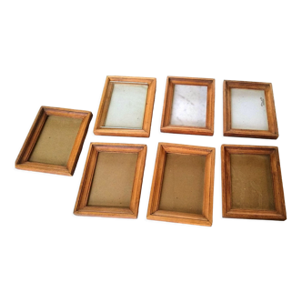 Set of 7 vintage rectangular wooden frames at will