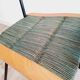Pair of armchairs and vintage coffee table straw, wood and metal