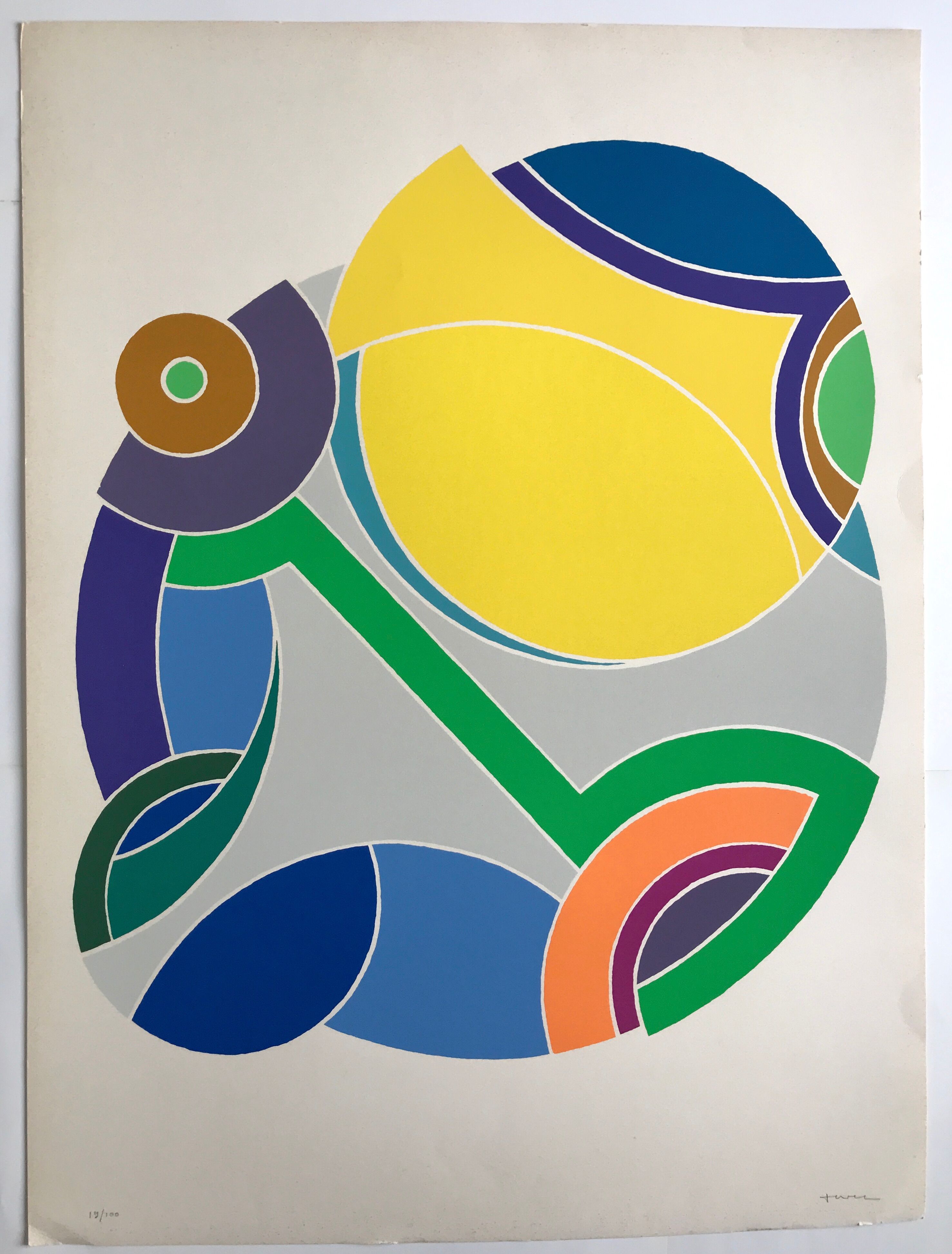 Original silkscreen signed and numbered by John Harrison LEVEE, Circle, 1975