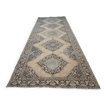 Vintage Turkish hallway rug 143x391 cm