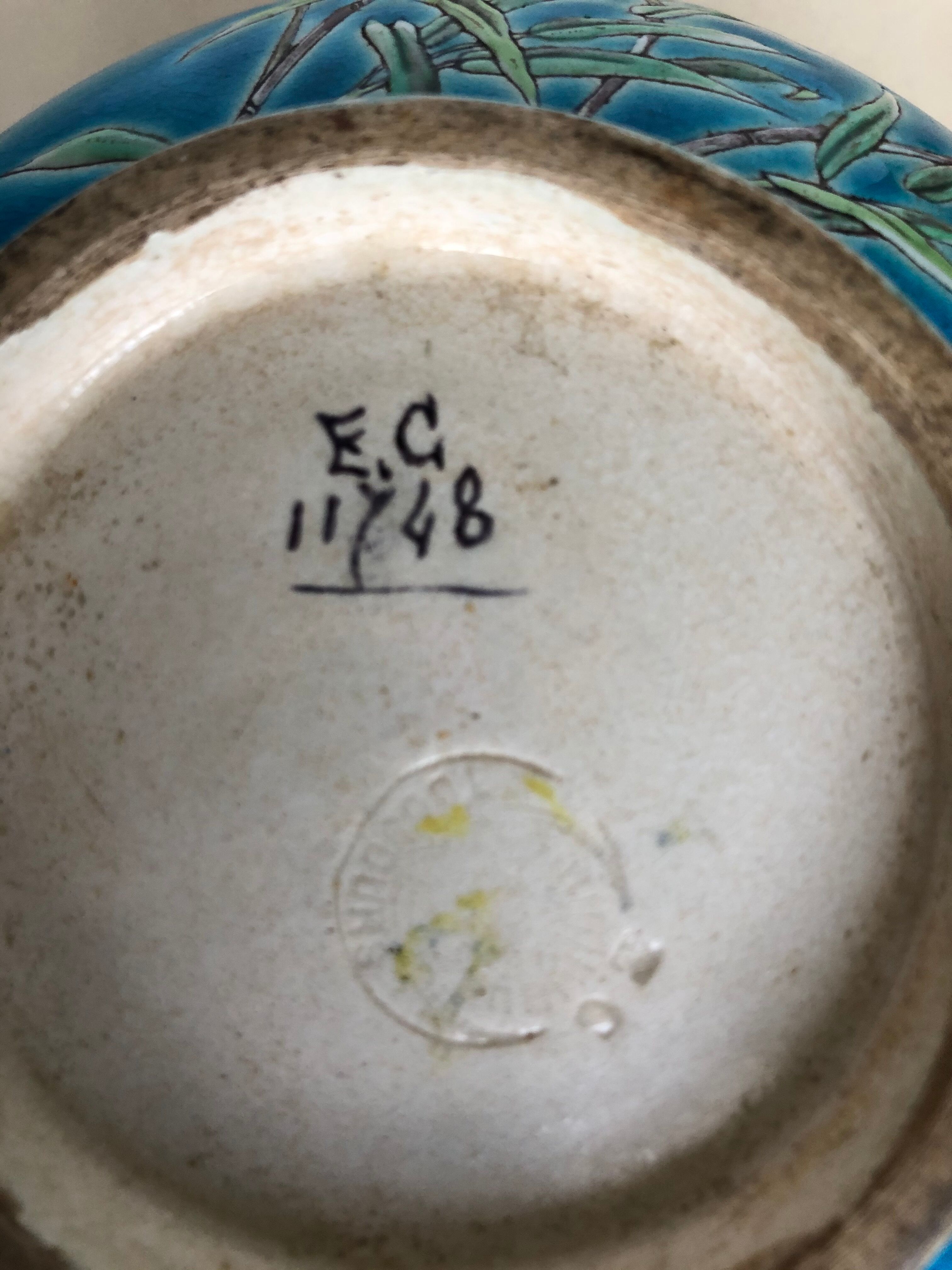 Longwy earthenware pot cache