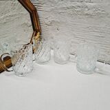 Set 4 chopes verre ciselé années 60
