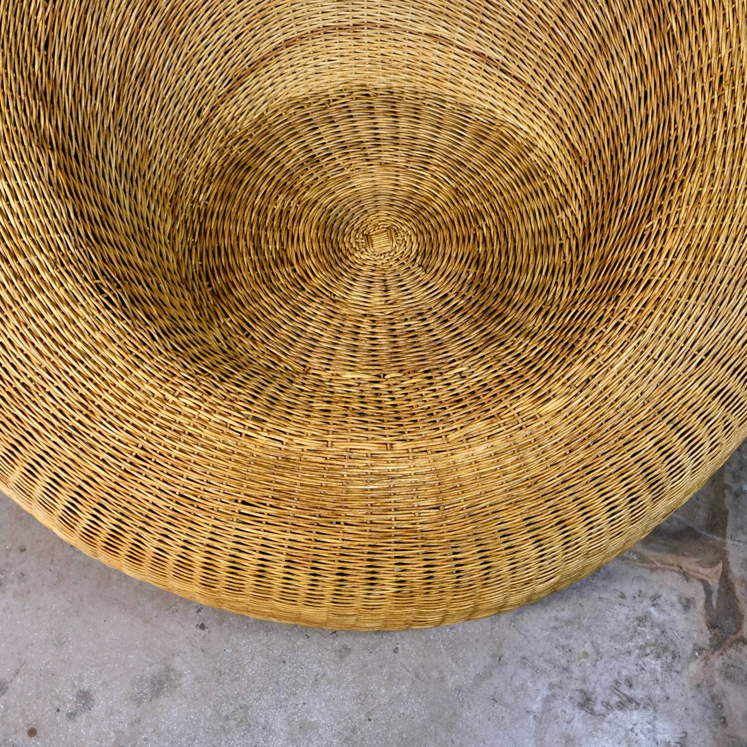 Large wicker basket armchair, Italy, 1970s