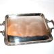 Antique silver metal top with crossed ribbons 21.5x15.5cm