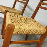 Vibo chairs in oak and rope 1950 set of 2