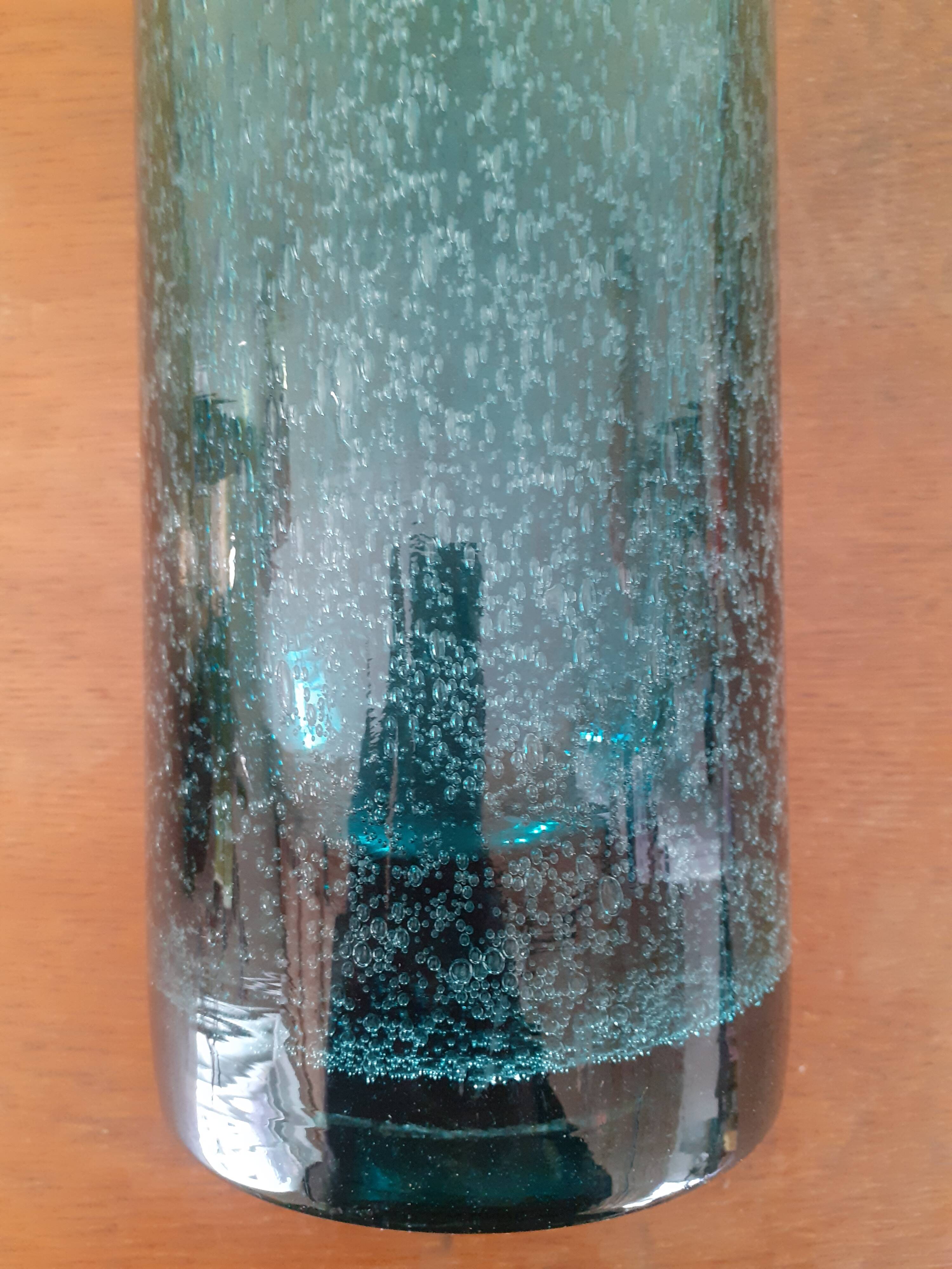 Vase rouleau vintage en verre soufflé de Bendor