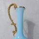antique blue opaline and gilded brass vase Murano Italy