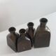 Vintage mid century Set of four triangular brass vases