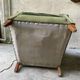 Vintage club armchair in green/khaki velvet fabric