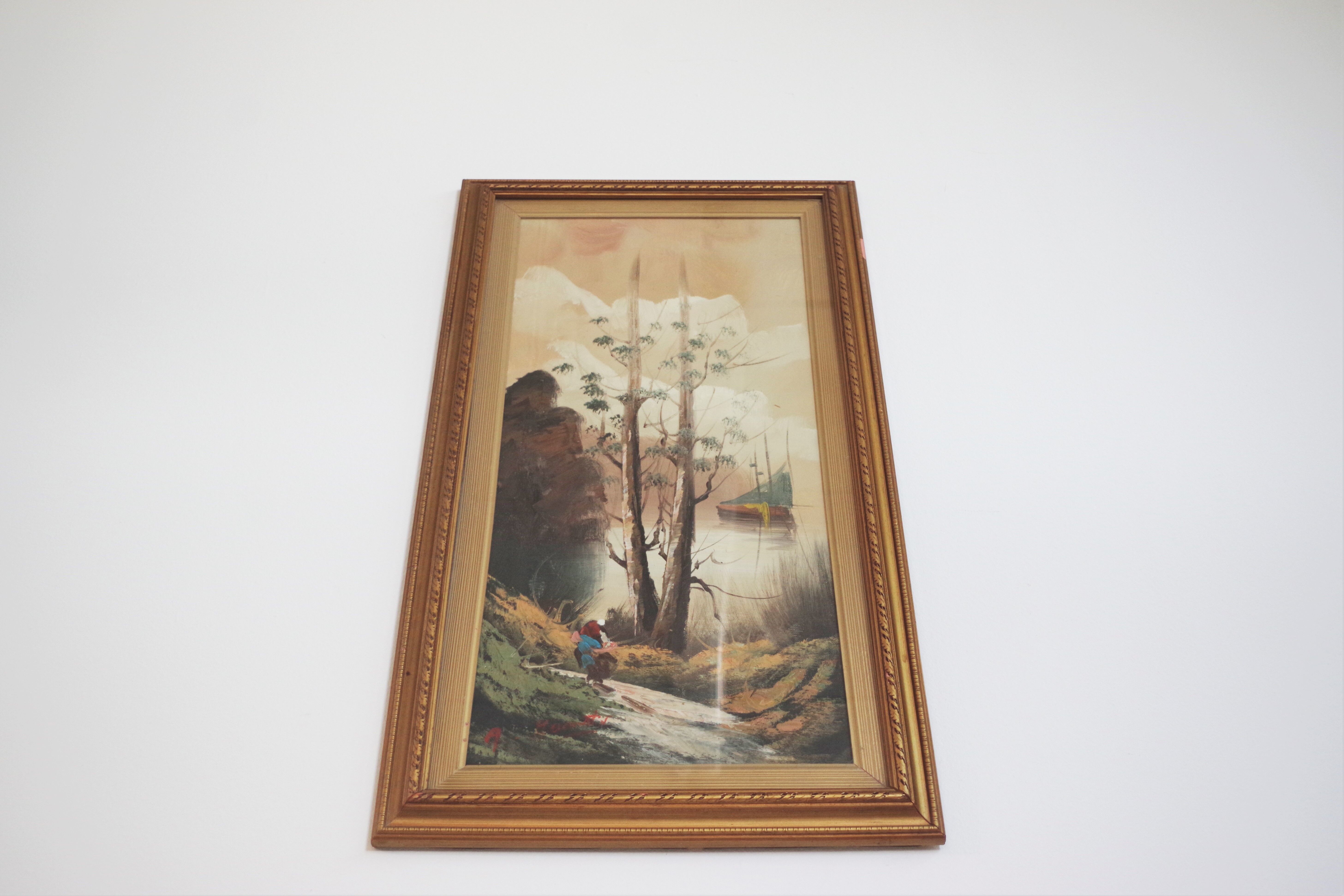 Paintings, oil on canvas, Moretti, 1970, set of 3