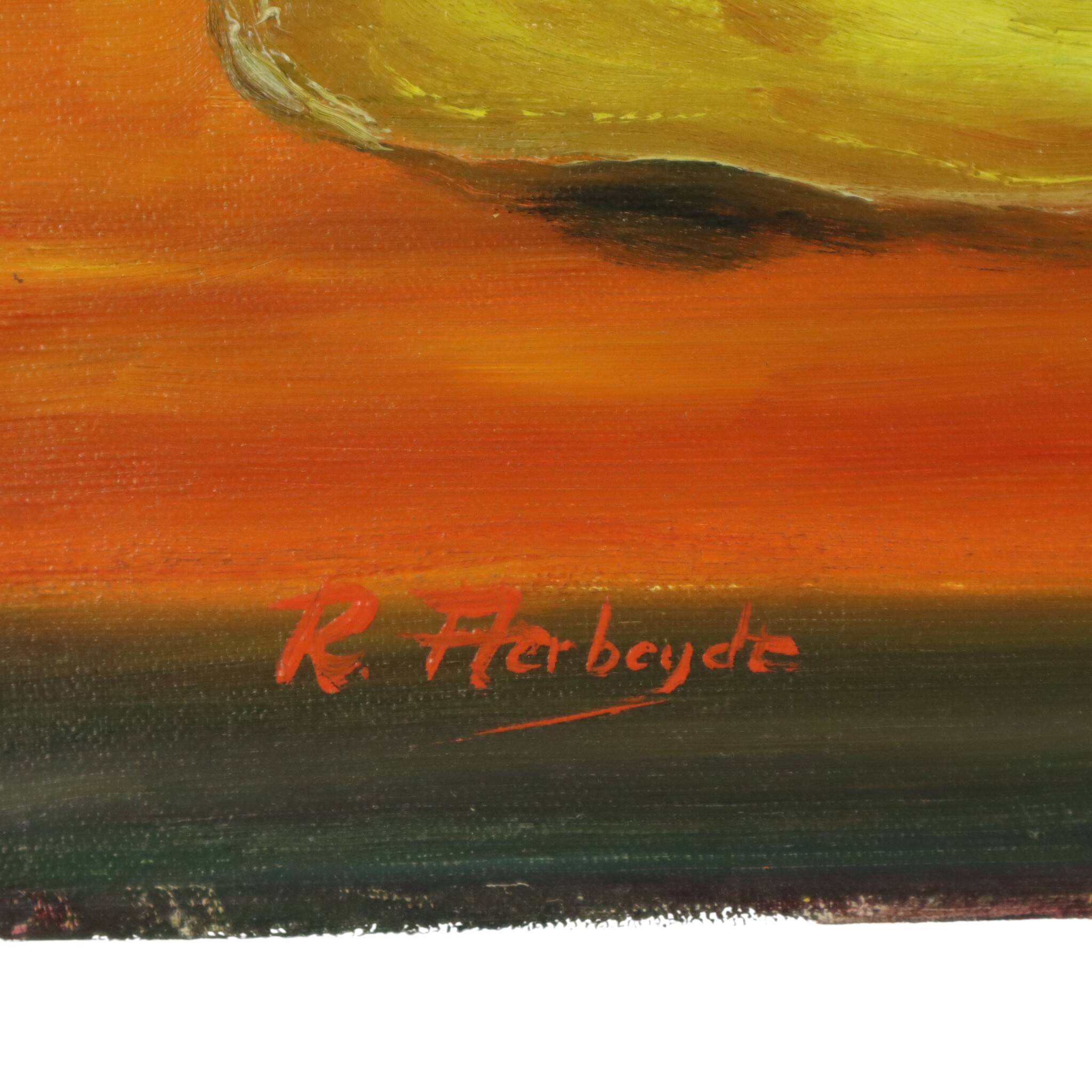 Flowers with Hat Still Life Painting Signed 60x50cm