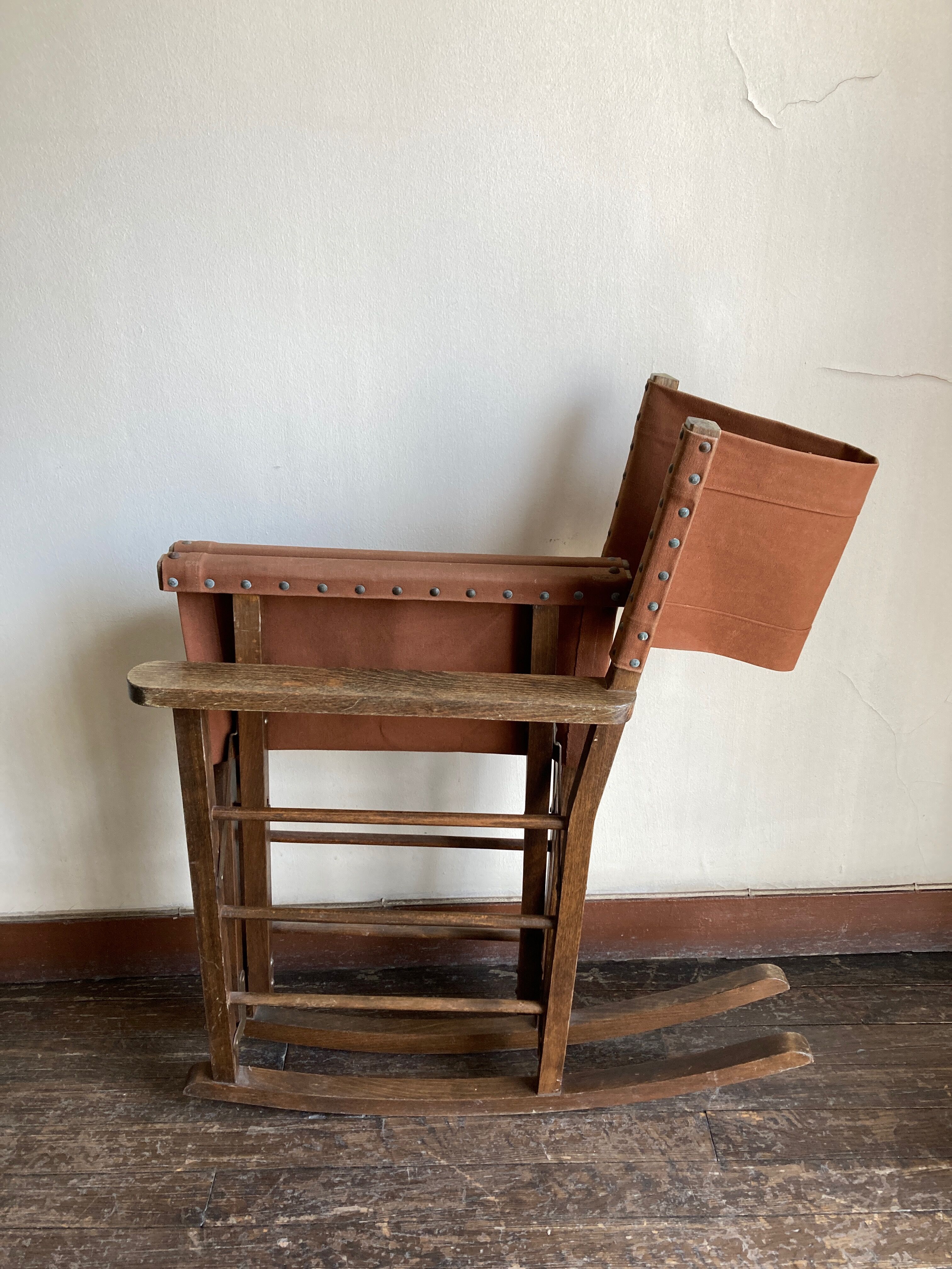 Fauteuil safari à bascule pliant 1950