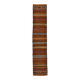 Brown & Orange Stiped Mid Century Vintage Kilim Rug, 75x387 Cm