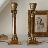 Pair of Lamp Feet in XXth Bronze