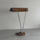 Large metal desk lamp with Wood Design texture by Eileen Gray, 1950s, France.