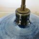 Impressive iridescent blue ceramic lamp with a gradient of green, circa 1960.
