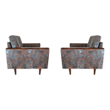 Mid Century Geometric Armchairs with Ethnic Pattern, Europe, 1970s