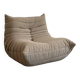 Beige velvet Togo armchair by Michel Ducaroy