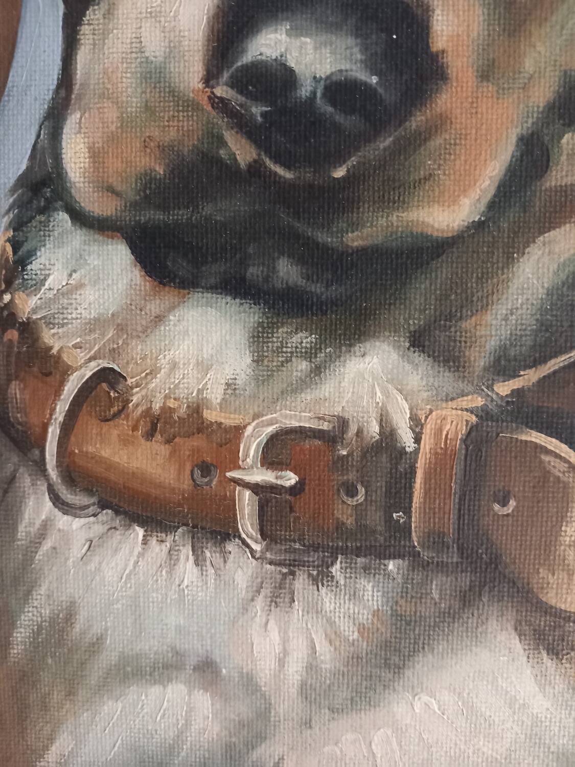 Old painting dog portrait
