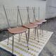 Set 4 chaises vintage scandinave chrome et simili
