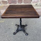 Cast iron & oak terrace pedestal table garden bistro art deco paris