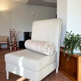 Fauteuil lounge à dossier roulé, années 2000