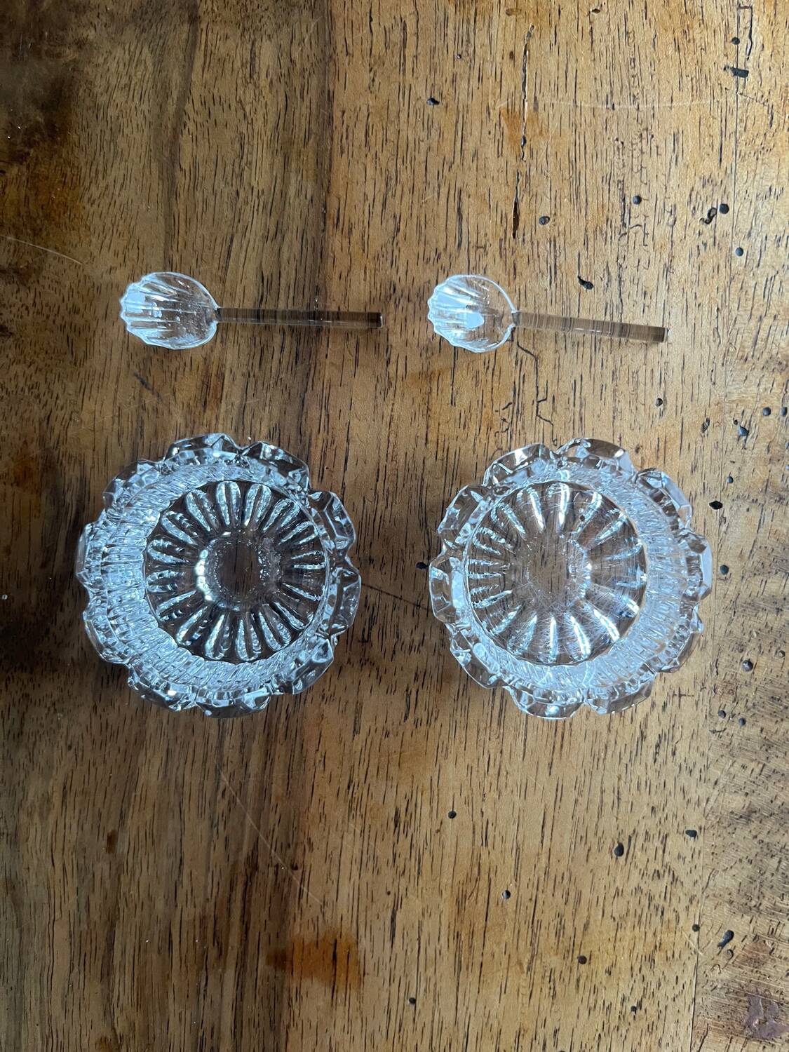 Crystal salt and pepper shakers